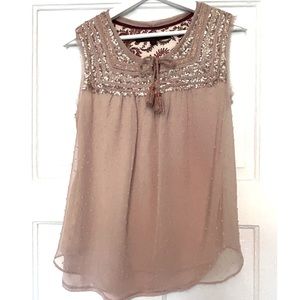 Anthropologie sleeveless top. Adorned with sequins ✨